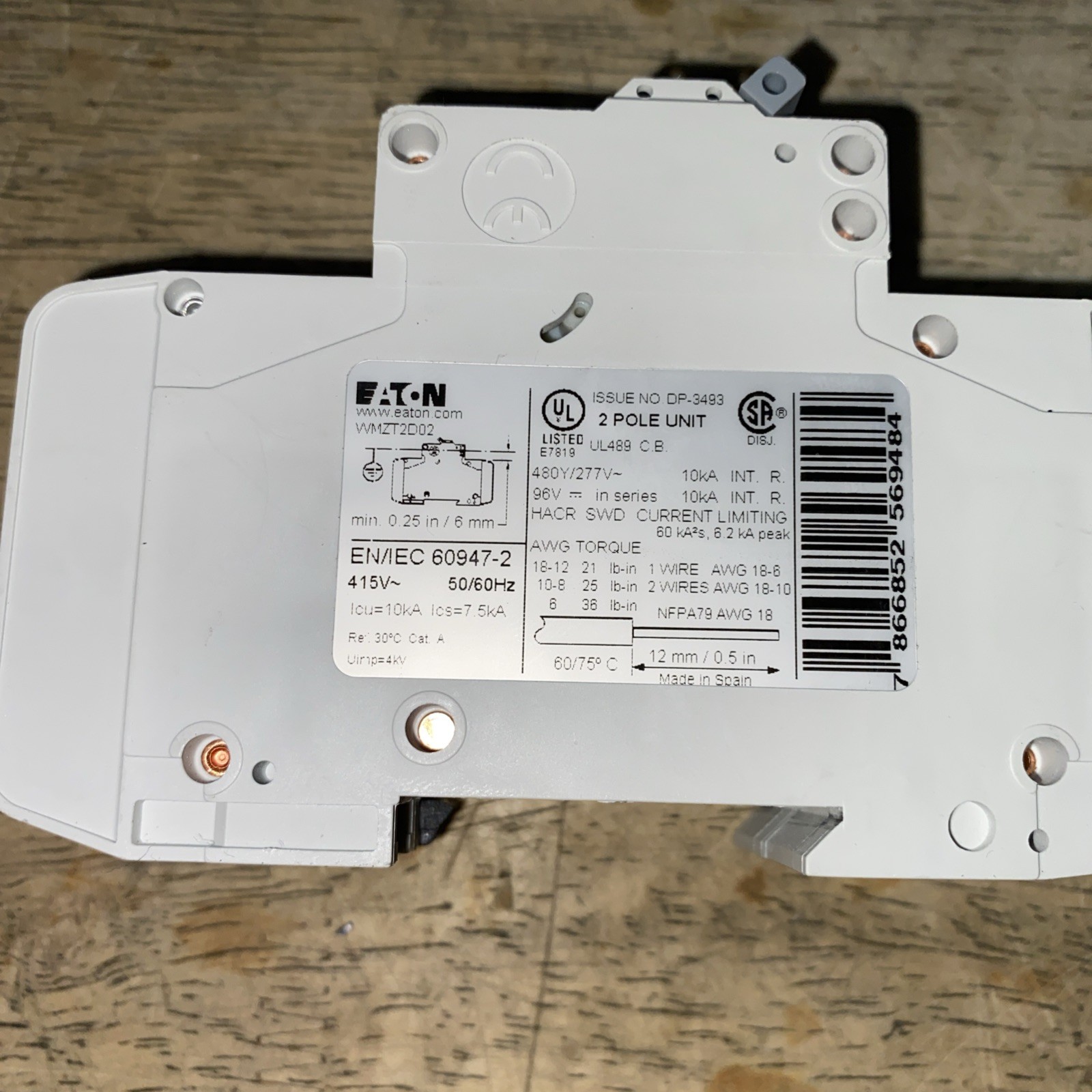 Eaton WMZT2D02 / 2 Pole Unit