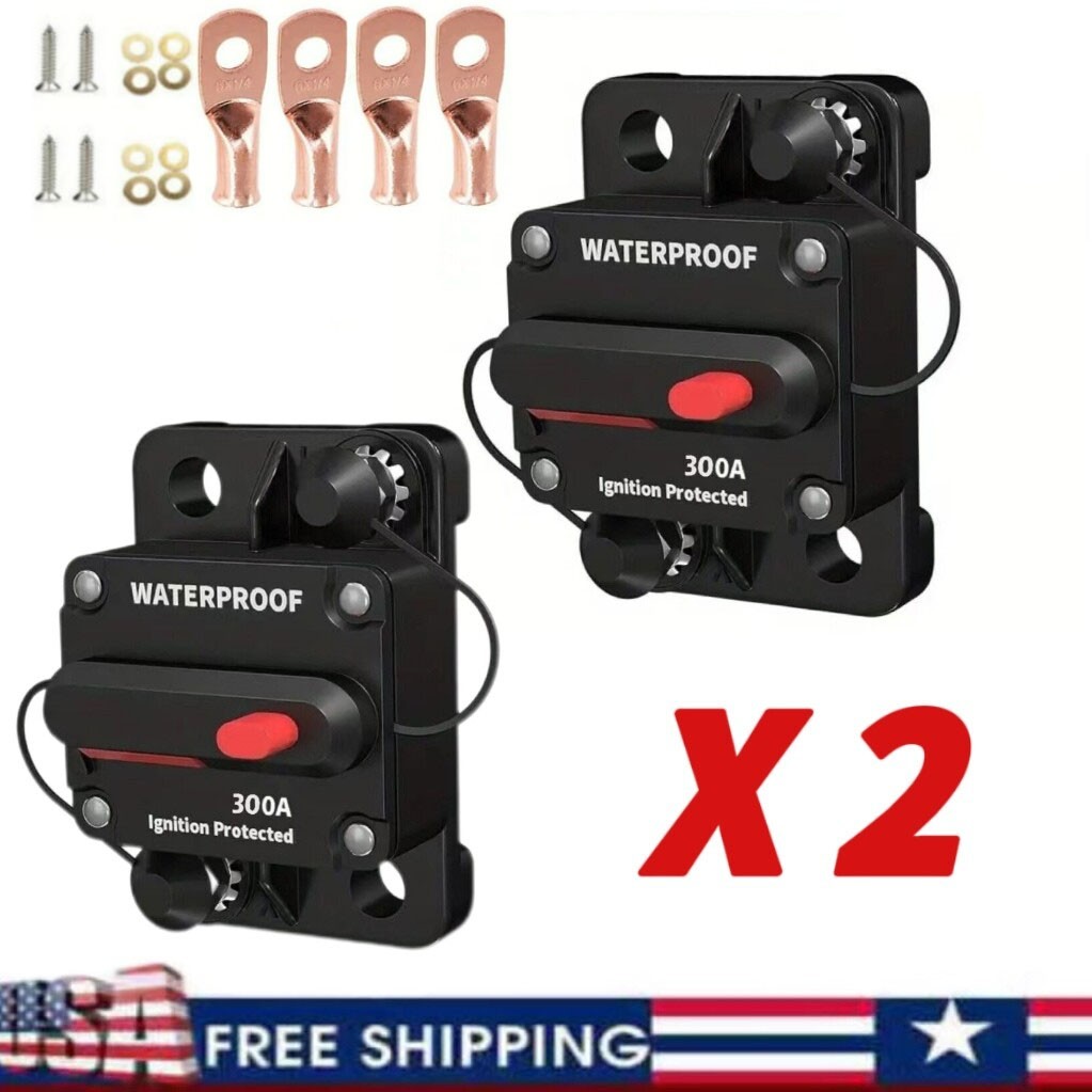 300A AMP Circuit Breaker Fuse Reset 12V-48V DC Car Boat Auto Waterproof