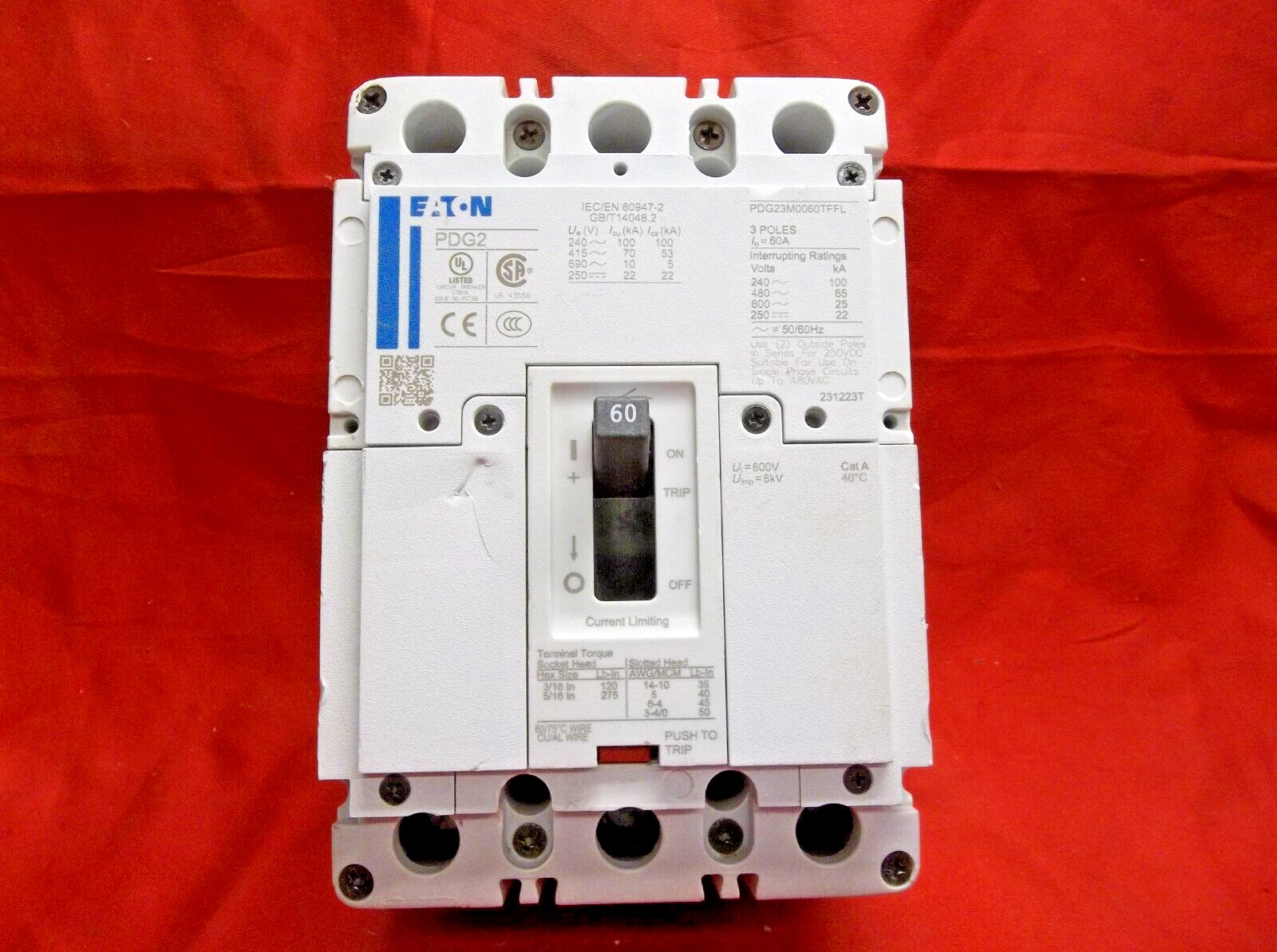 EATON PDG23M0060TFFL circuit breaker 375A1