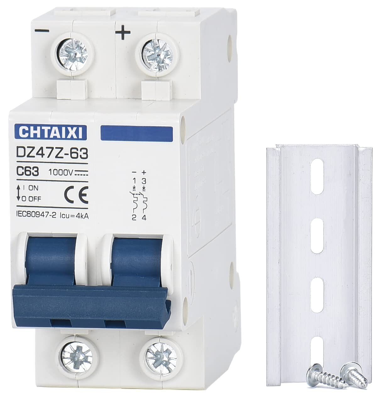Screw Clamp DC Miniature Circuit Breaker – 1000V 63A for Secure Installations