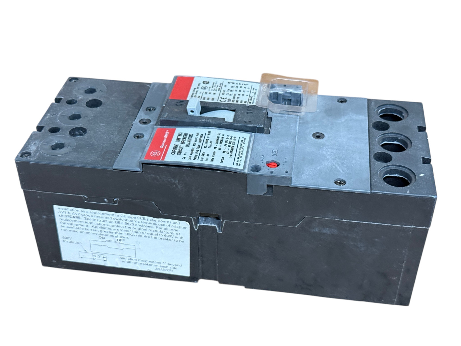 GE SFLA36AT0250 250A FRAME 600V 3-POLE SPECTRA RMS 65KA CIRCUIT BREAKER NEW