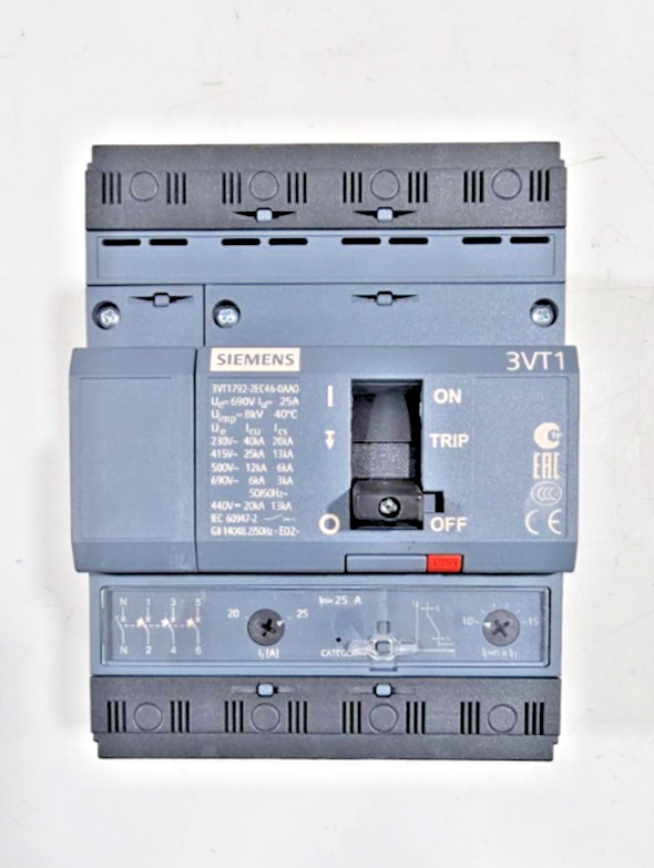 SIEMENS 3VT1 3VT1792-2EC46-0AA0 CIRCUIT BREAKER 25A 4P 20KA 690V NEW-OPEN BOX