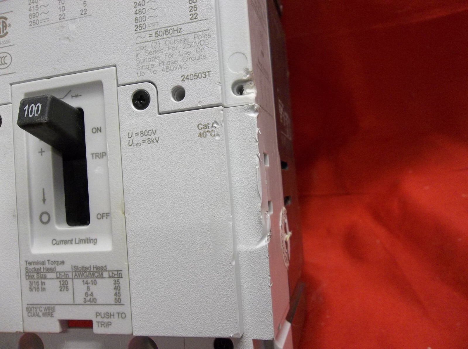 EATON PDG23M0100TFFL circuit breaker 325D3