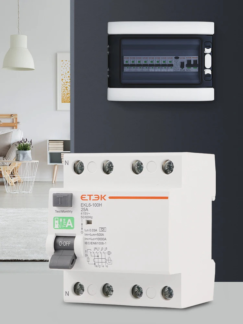 ETEK Type A RCD RCCB Electromechanic Residual Current Circuit Breaker 30ma 2 Pol