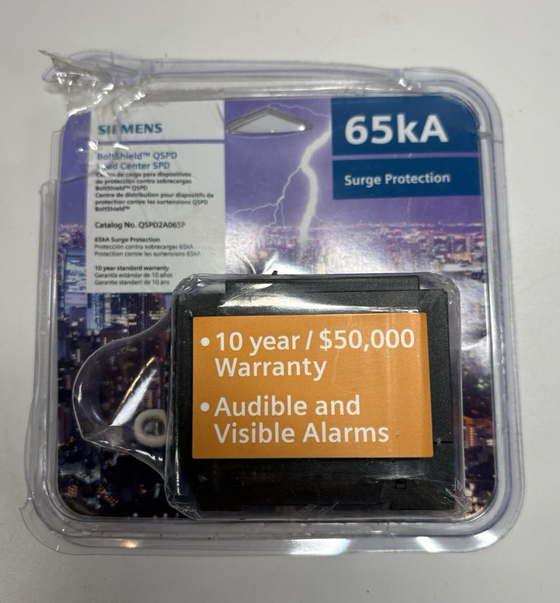 SIEMENS BoltShield 120/240V 65KA AC Home Surge Protection Device QSPD2A065P