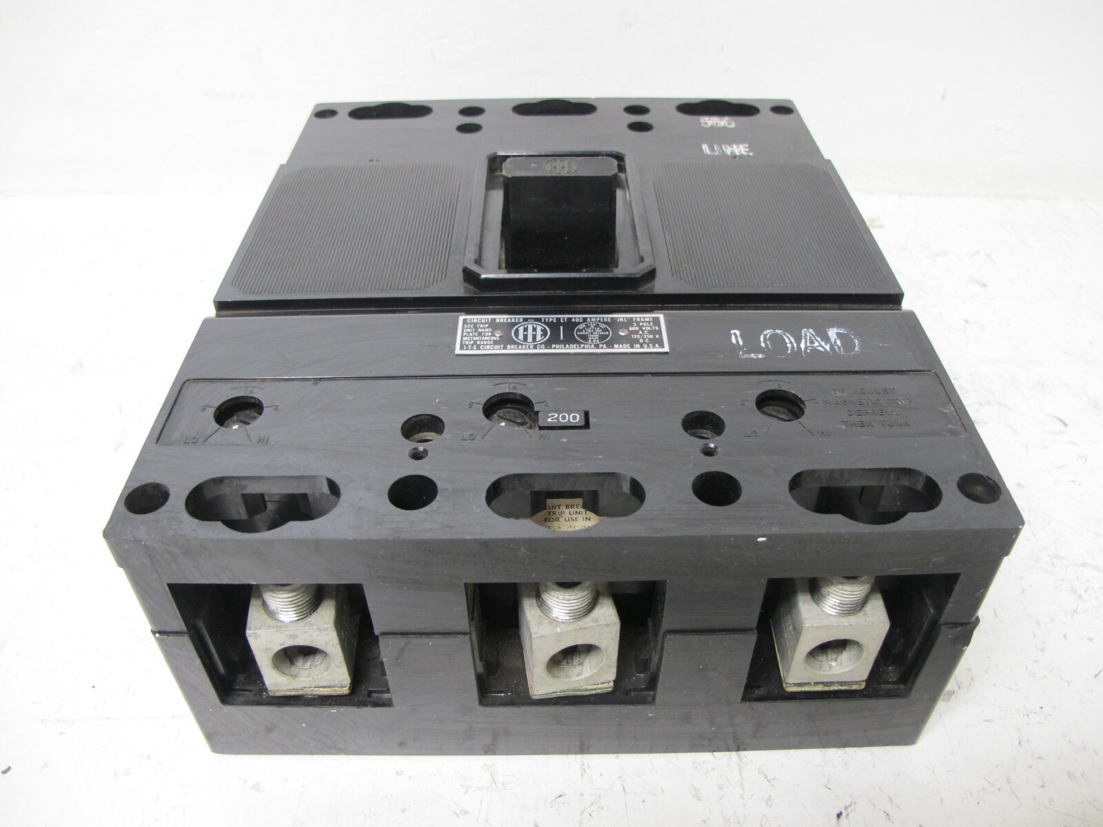 ITE JKL3B200 200 Amp 600V Breaker 3 PH ET 400 A JKL Frame Type ET I-T-E ET5745