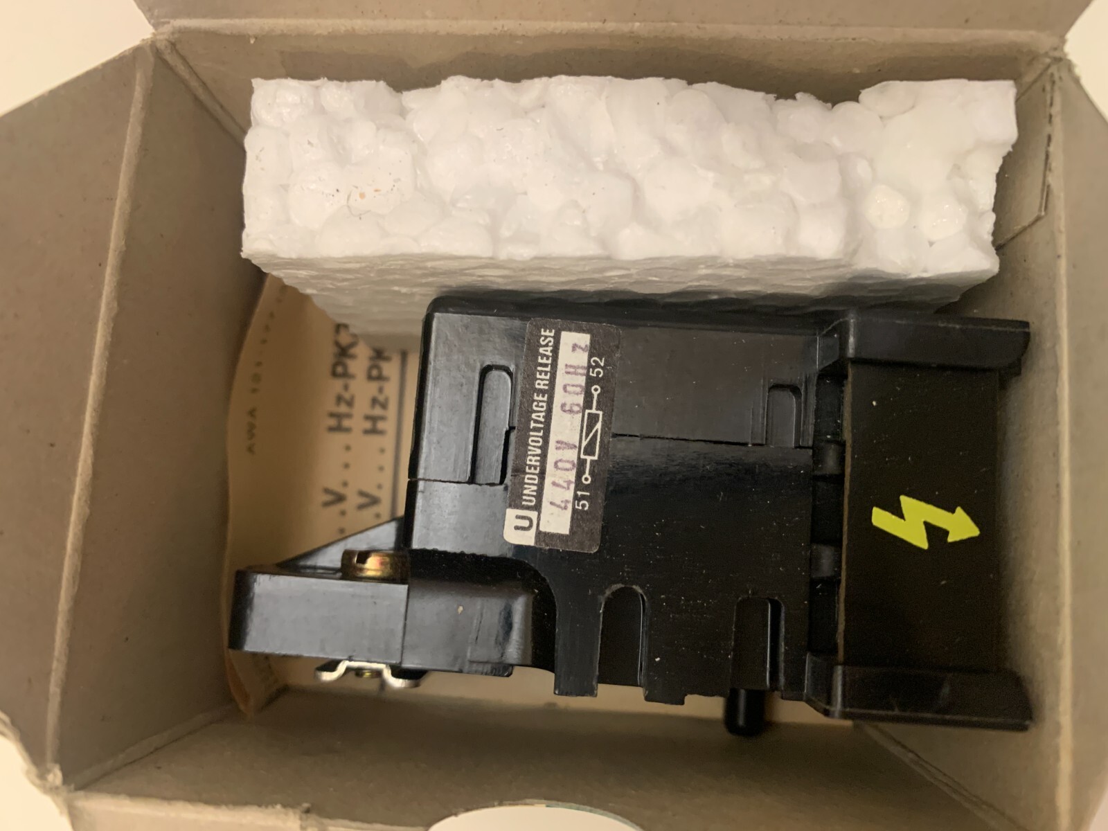 Klockner Moeller U-PKZM 3, Under voltage trip, 440V 60Hz