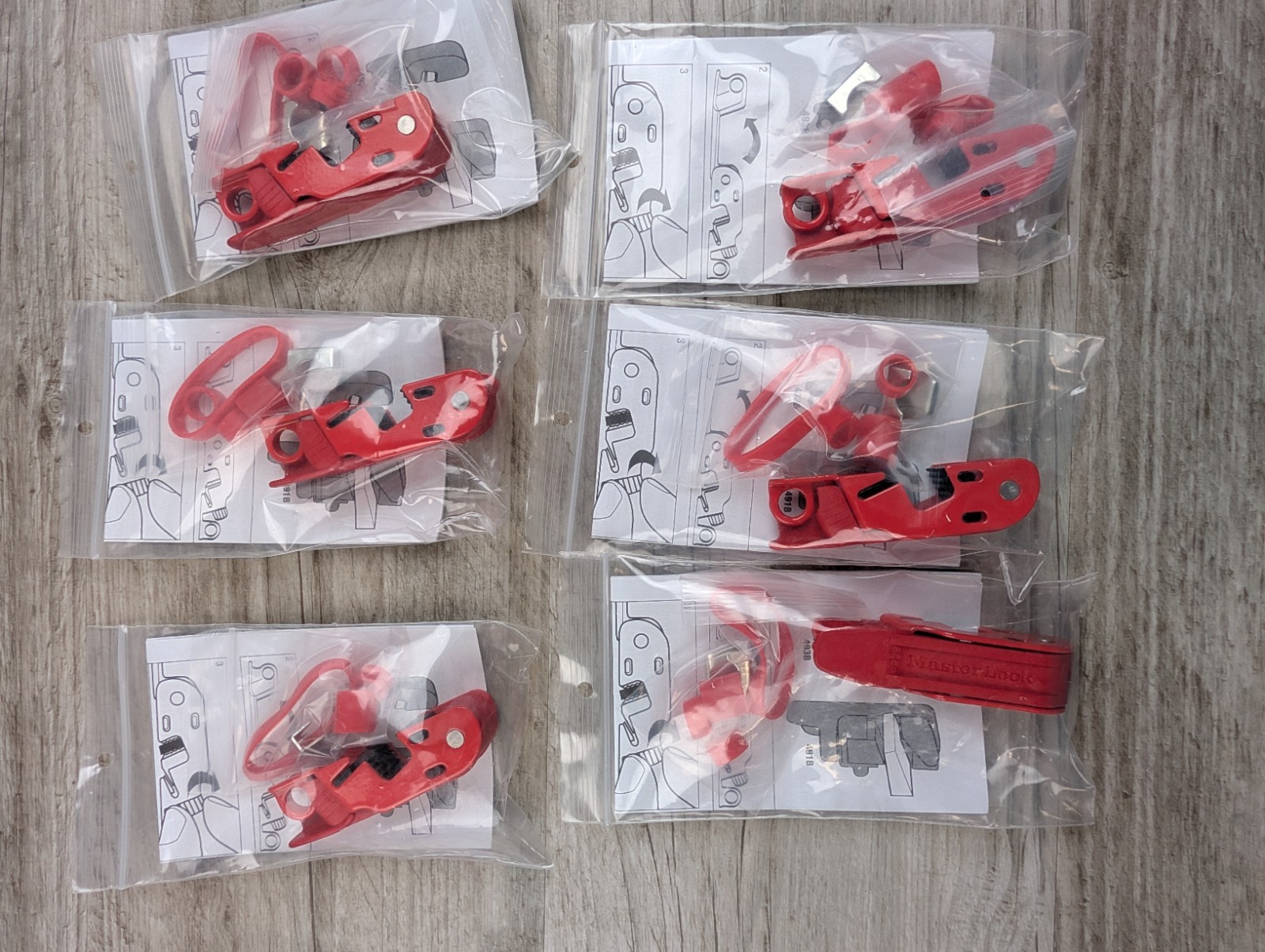 Master Lock 493B Grip Tight Circuit Breaker Lockout Standard Toggle Pack of 6
