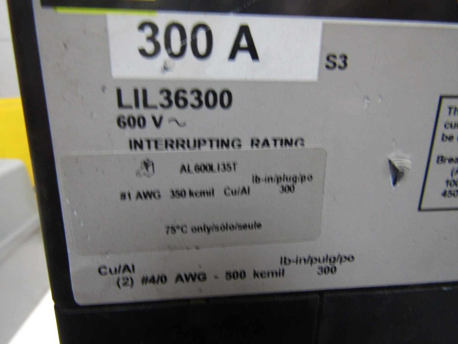 ✌ NEW SQUARE D LIL36300 I-LIMITER CIRCUIT BREAKER 3Ø 600V 300 AMP