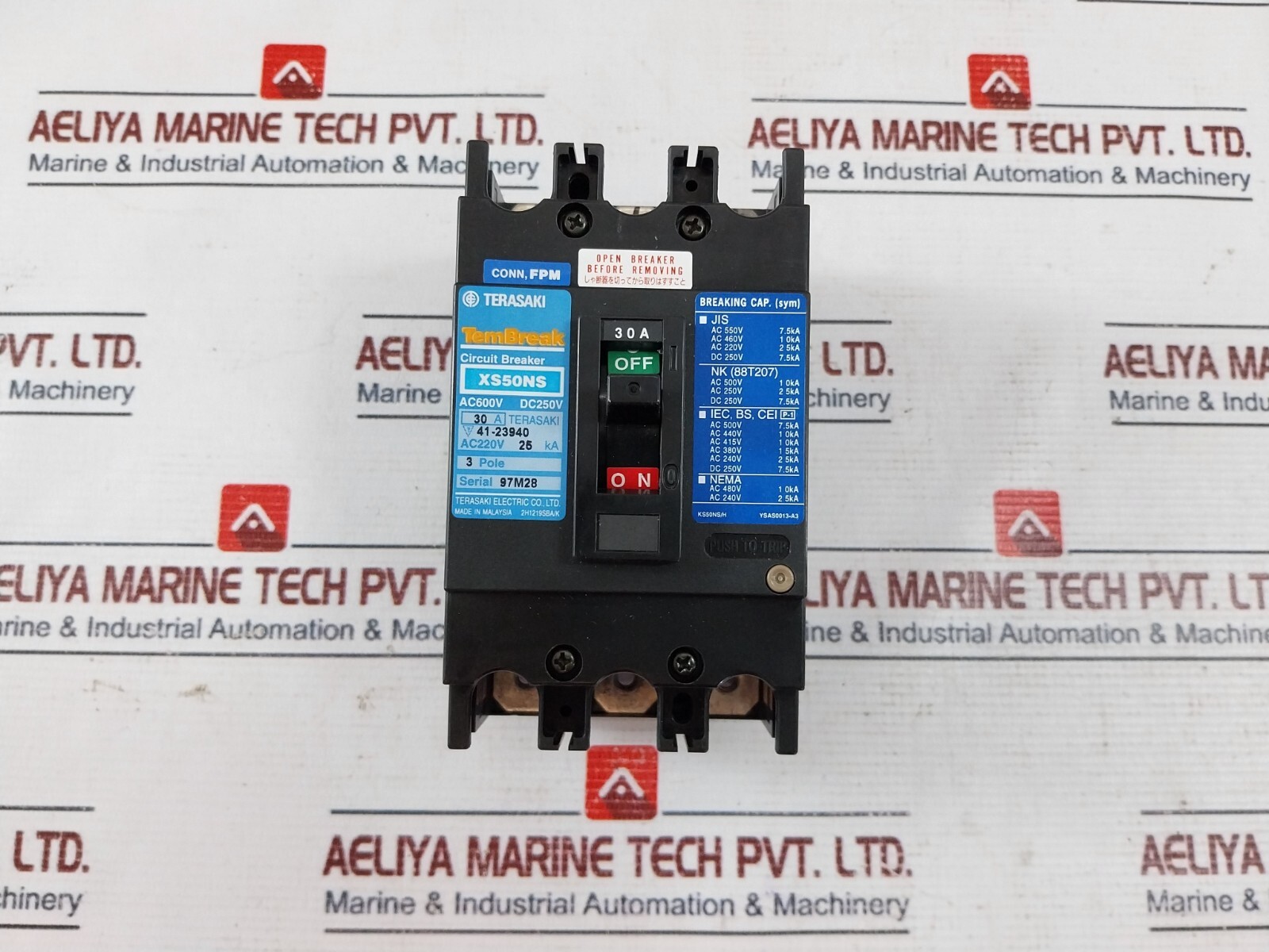 Terasaki XS50NS Tembreak 3 Pole Circuit Breaker 30A AC600V DC250V