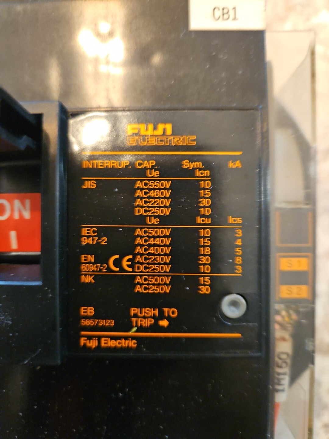 FUJI EA203B BB3GEB-150 150AMP 3POLE CIRCUIT BREAKER