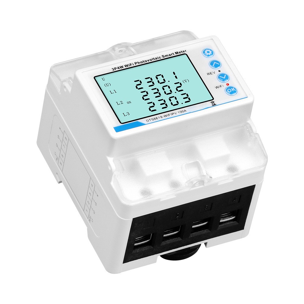 3-phase Tuya WiFi Overload Time Delay Energy Meter Limit Circuit Breaker 100A