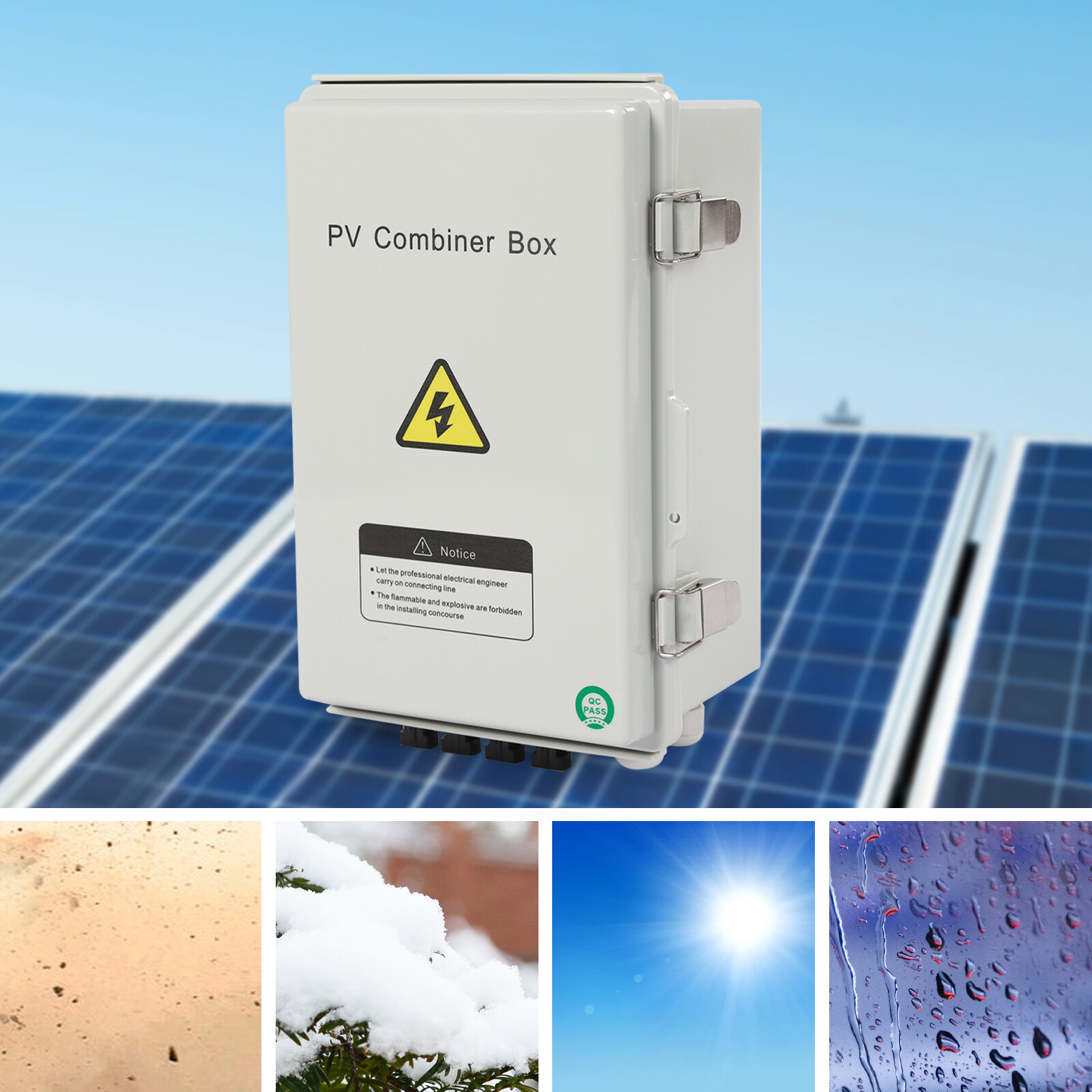 8.26*5.7*13in White ABS& PC Wall Mount PV Combiner Box W/ 10A Rated Current Fuse