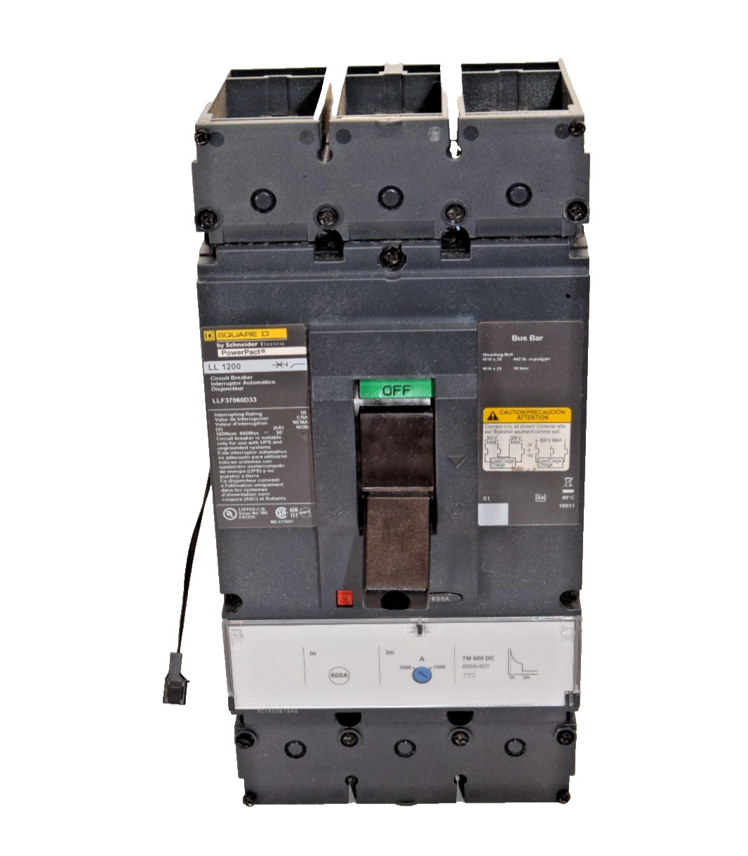 Square D PowerPact LL1200 Breaker LLF37060D33 600A 600 Amp 3p (New, take out)