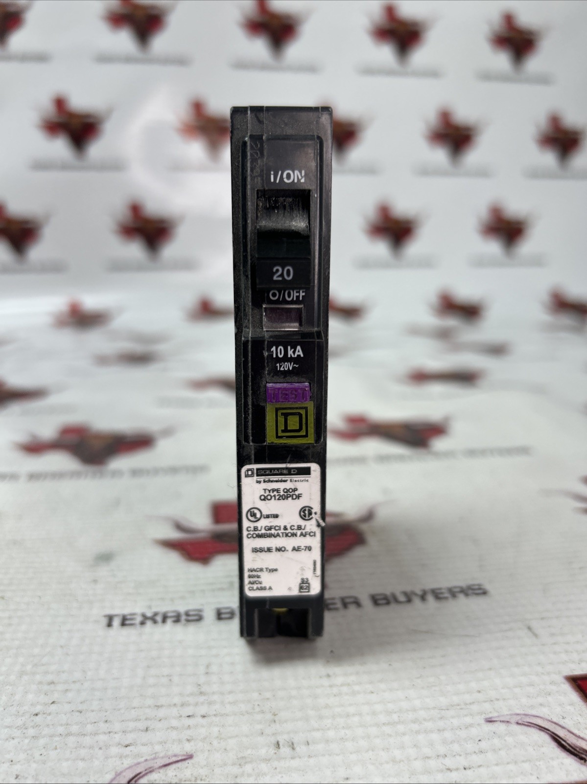 Square D QO120PDF 20A 1 Pole Dual Function Breaker Plug-On Neutral AFCI/GFCI