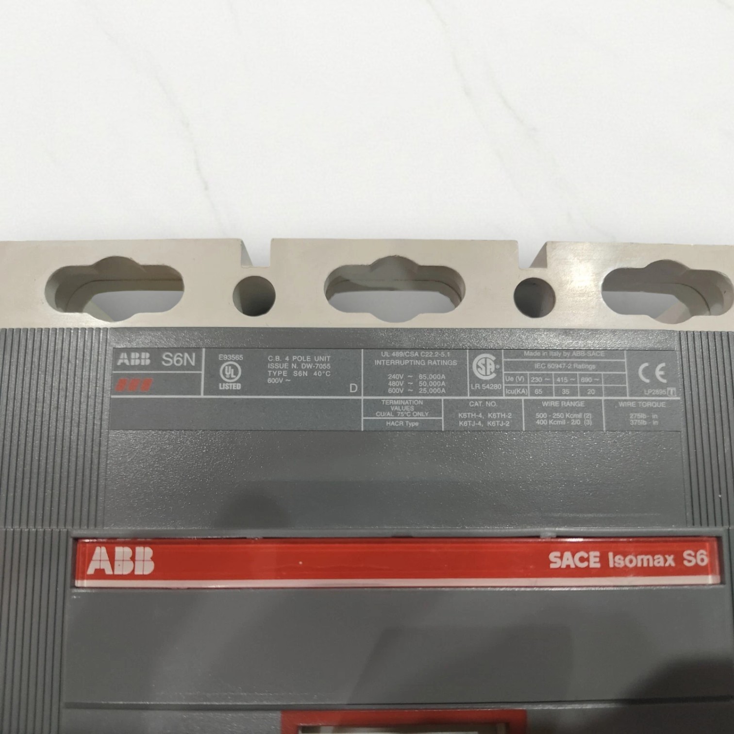 ABB S6N CIRCUIT BREAKER 800A 440VAC 35KA FREE FAST SHIPPING