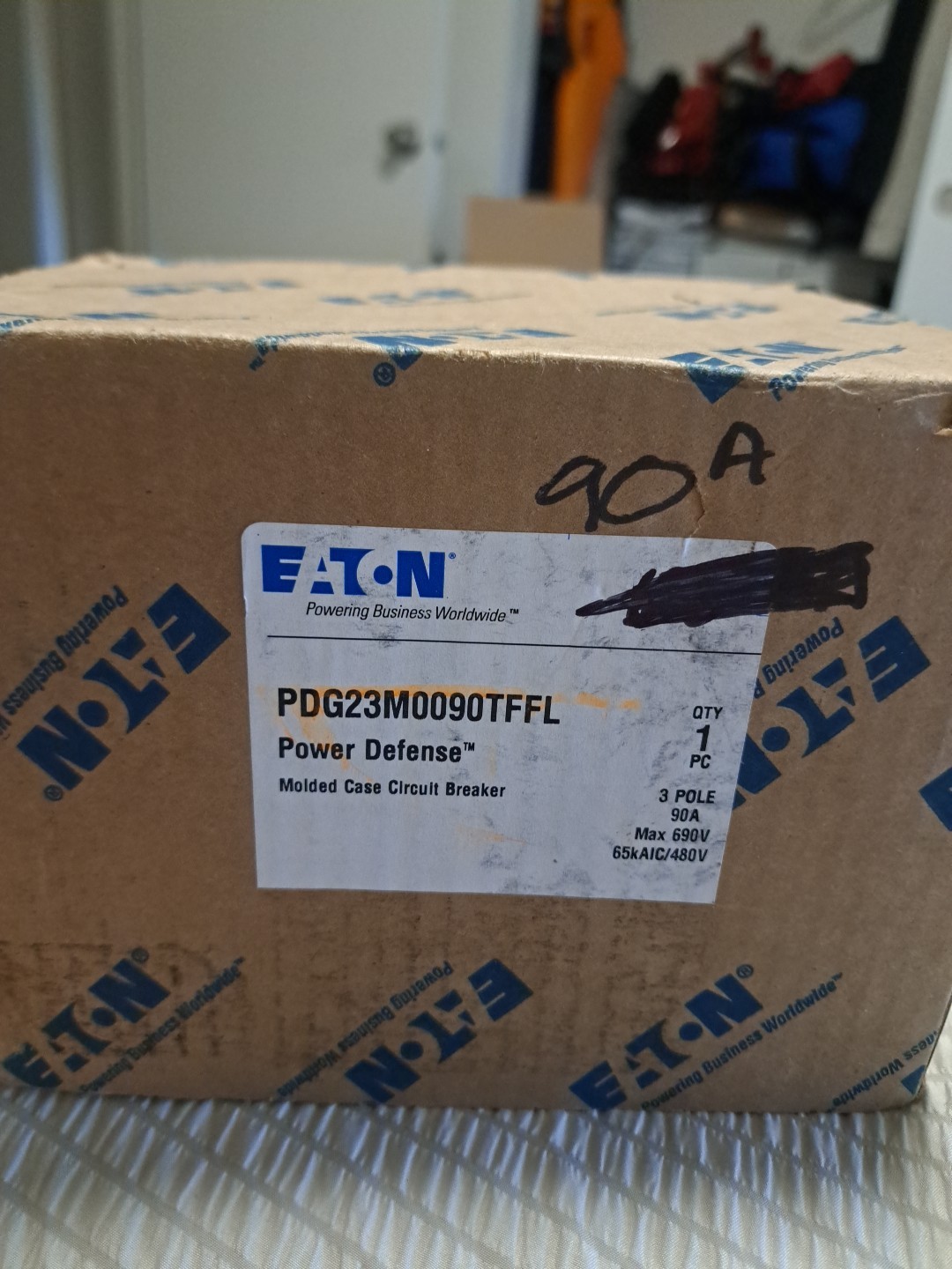 Eaton PDG23M0090TFFL 90A 3P 600V Molded Circuit Breaker