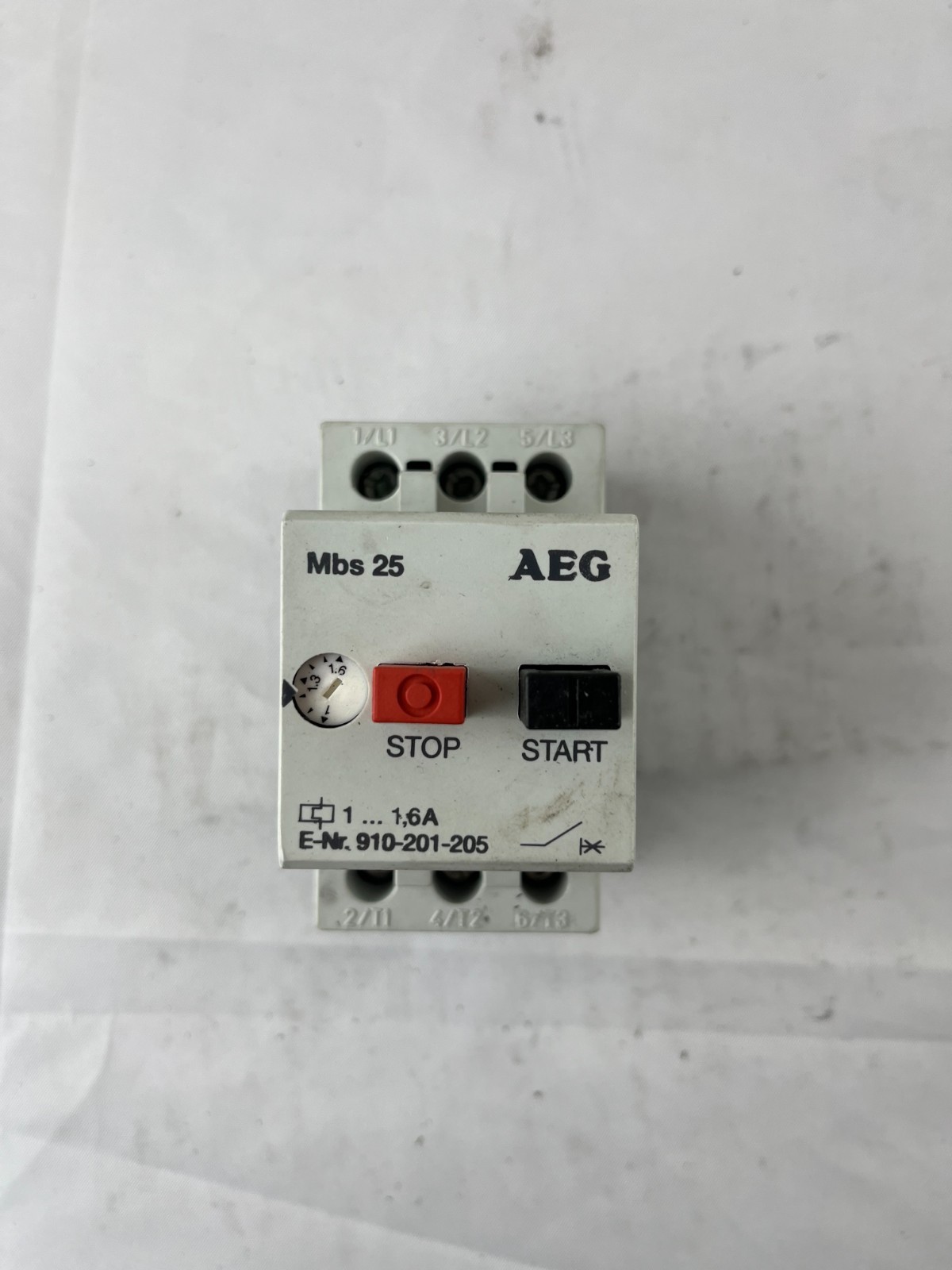 AEG Mbs 25 Manual Motor Starter 1–1.6A 3‑Pole 600V AC Used Spare Part