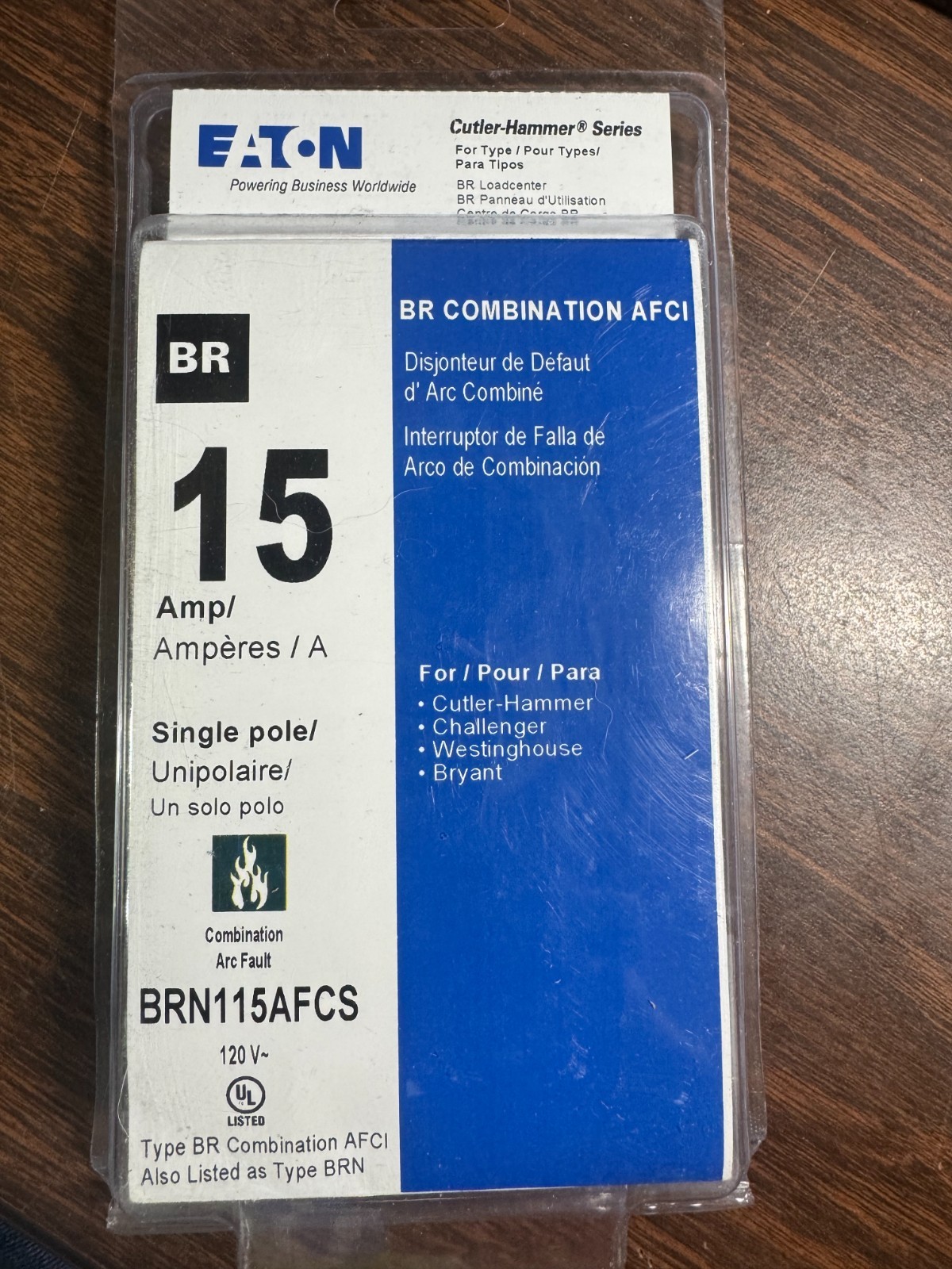 Eaton 15-amp 1-Pole Afci Plug-on Neutral Circuit Breaker BRN115AFCS