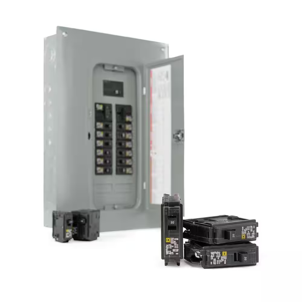 Homeline 100 Amp 20-Space 40-Circuit Indoor Main Breaker Plug-On Neutral Load Ce