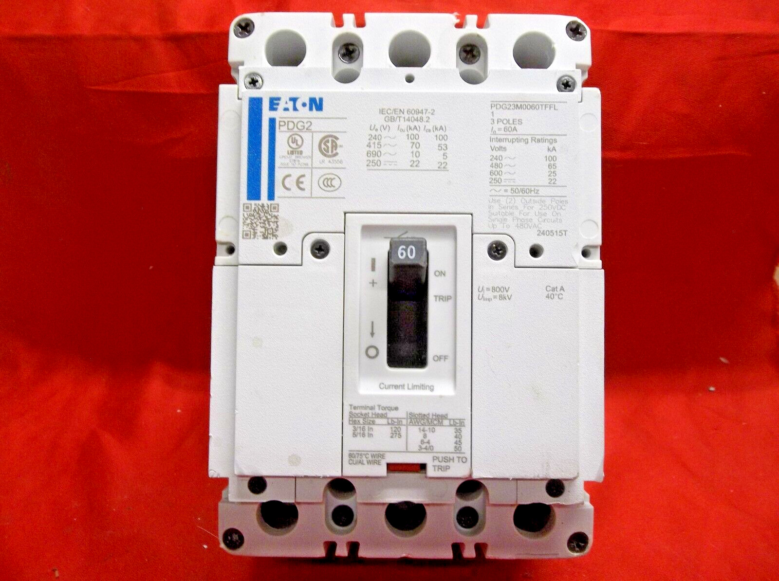 EATON PDG23M0060TFFL circuit breaker 335A4