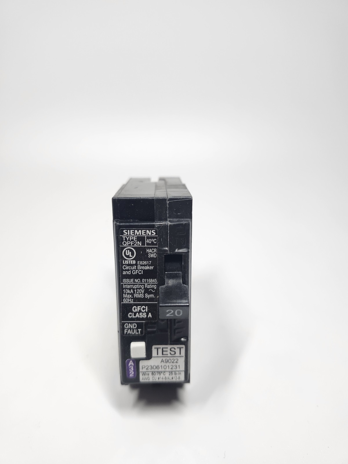 6 PCS Siemens QF120AN 20A Plug-In Circuit Breaker