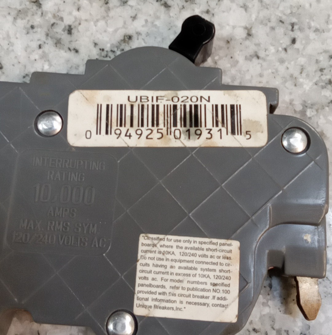 Connecticut Electric/ UBIF020N/20A/1P/120/240V/ UBIF/Circuit Breaker /USE(28D3UP