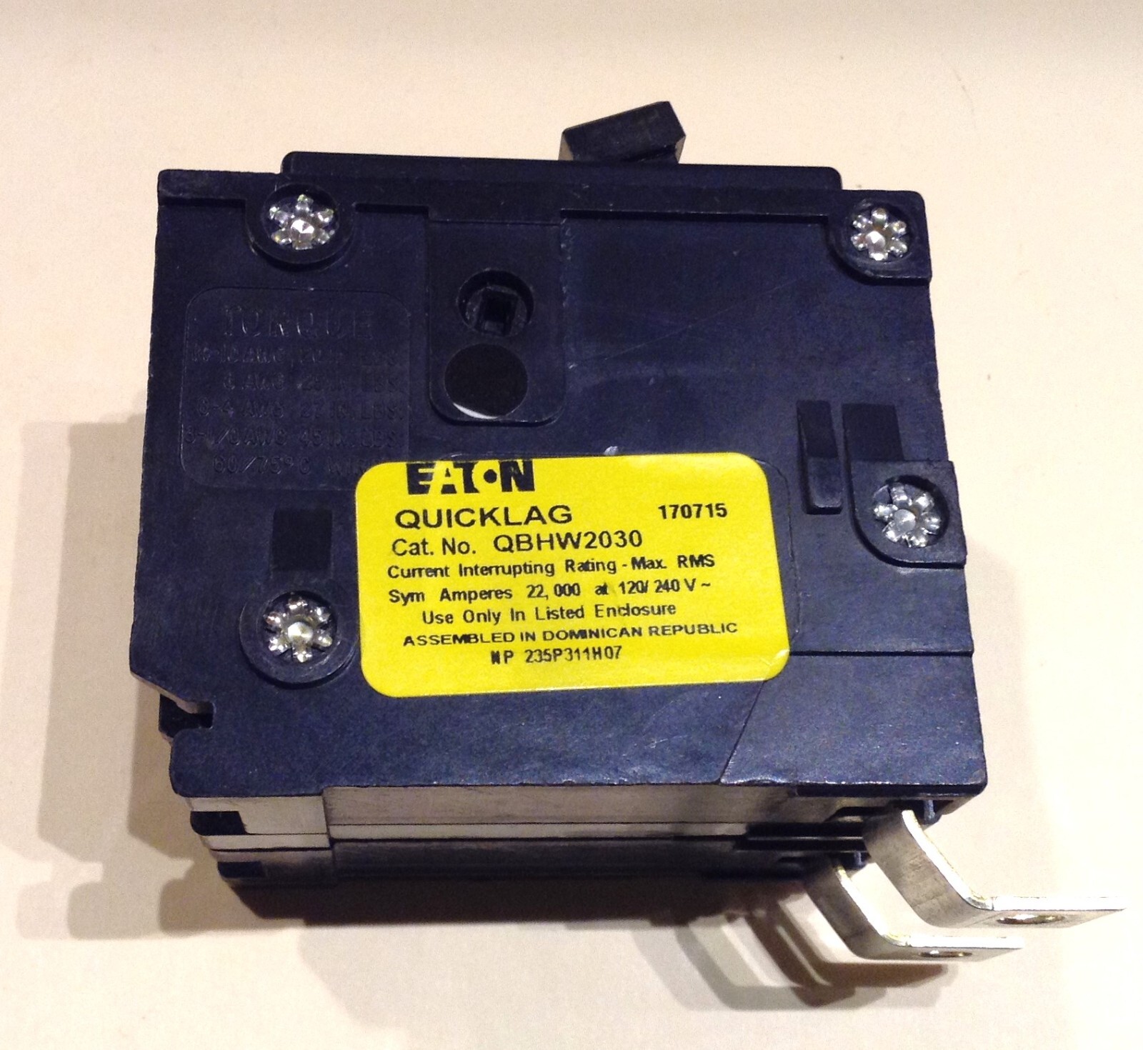 Cutler Hammer QBHW2030 Circuit Breaker 2 Pole 30 Amp Bolt on Quick Lag