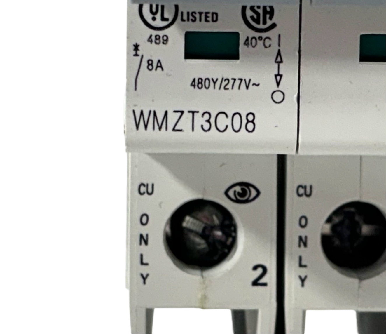 Eaton WMZT3C08 Breaker 8A 3‑Pole 480Y/277V 10kA Type C DIN‑Rail Screw Terminals