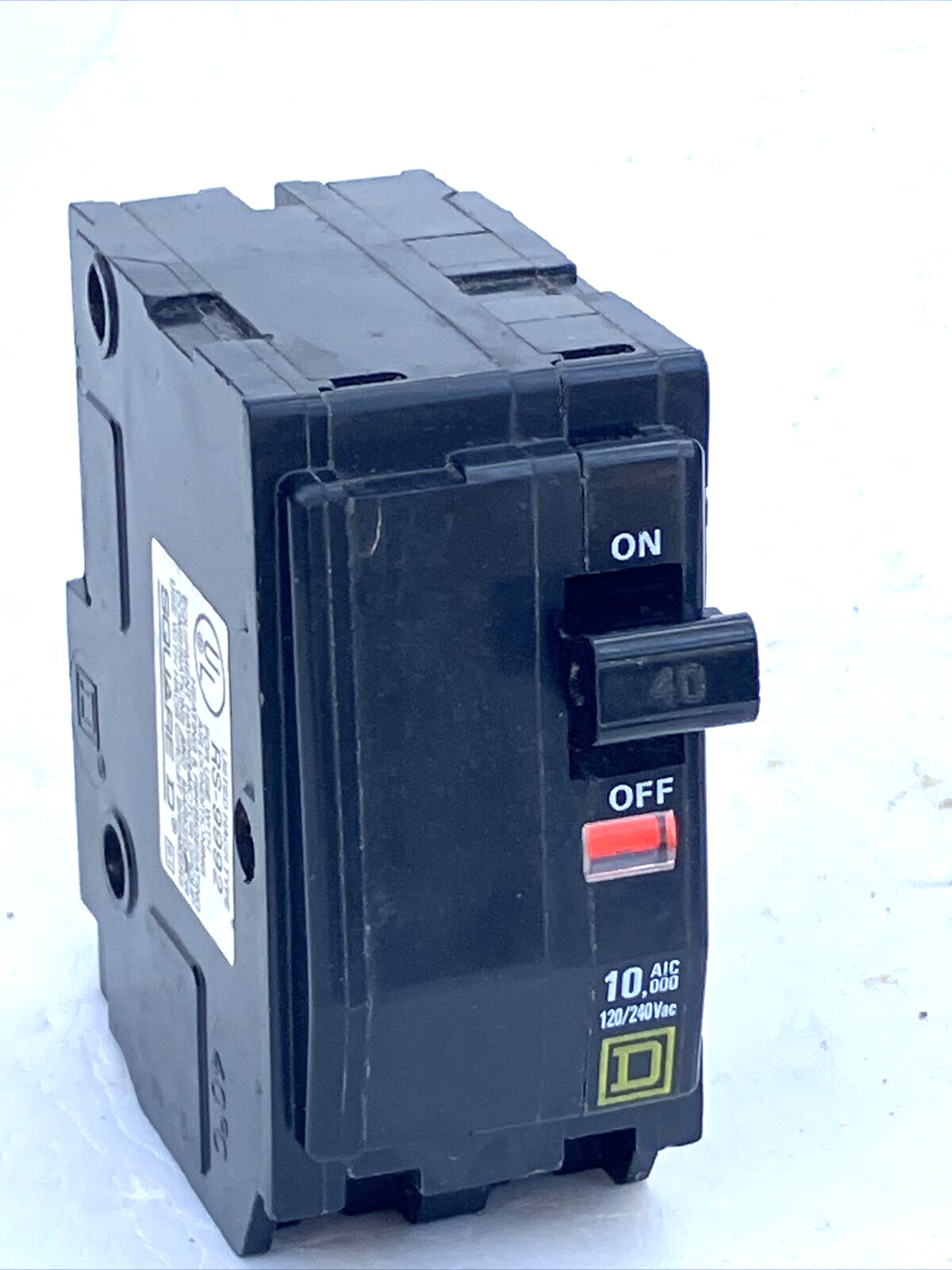 Square D QO240 40 Amp 2 Pole Yellow “D” QO Plug-in Circuit Breaker 120/240 USED