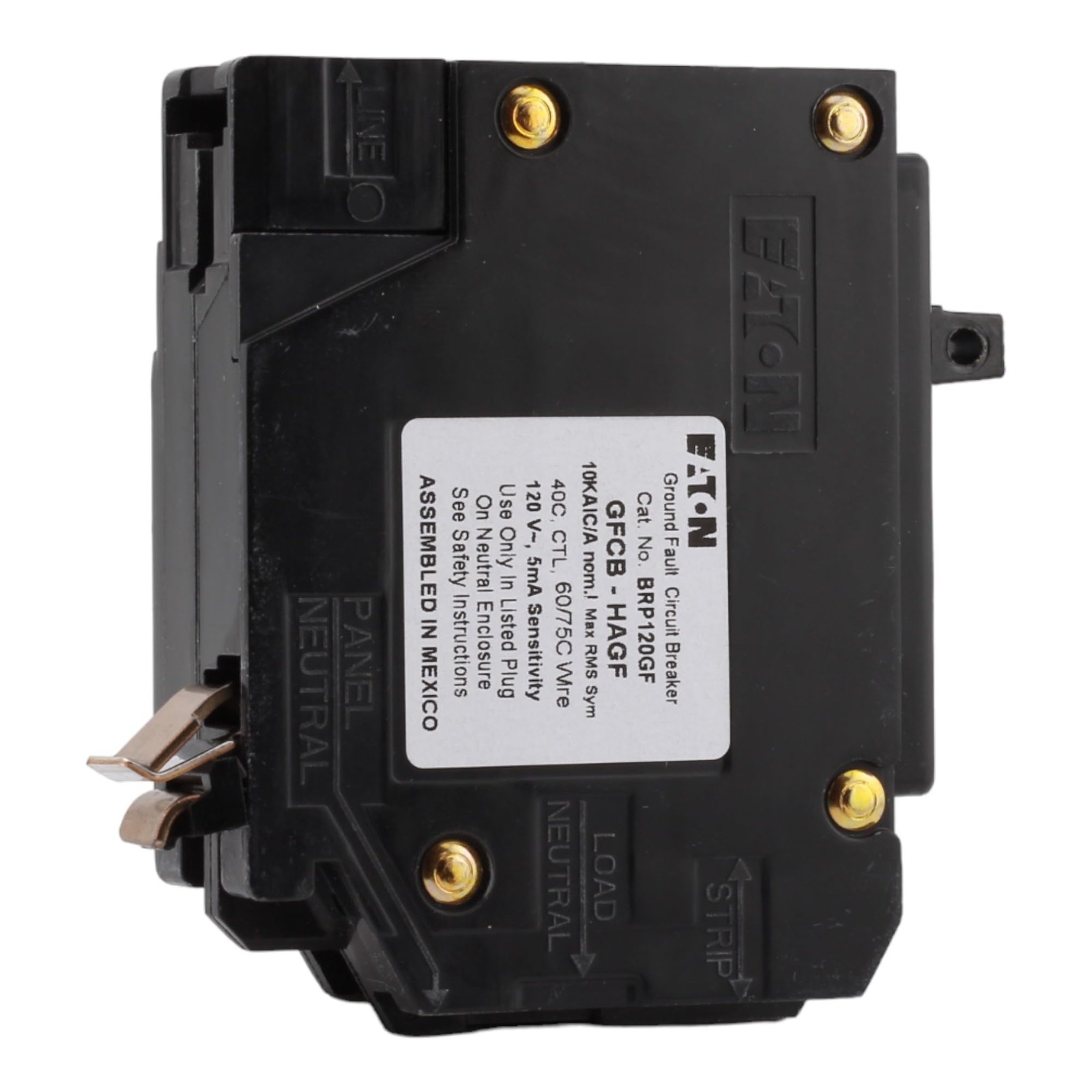 BRP120GF 20 Amp Single Pole Ground Fault Circuit Breaker – 120 Volt, Plug-On Neu
