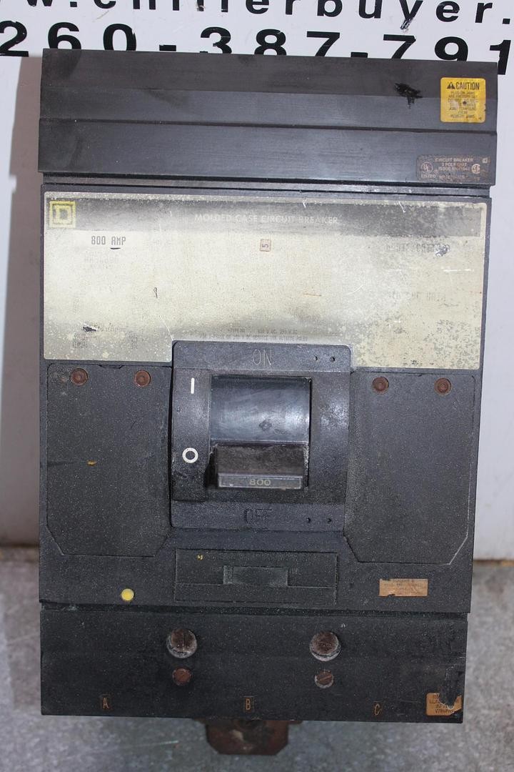 SQUARE D I-LINE CIRCUIT BREAKER MA36800 800 AMP 600 VAC 3-POLE *FADED TAG*