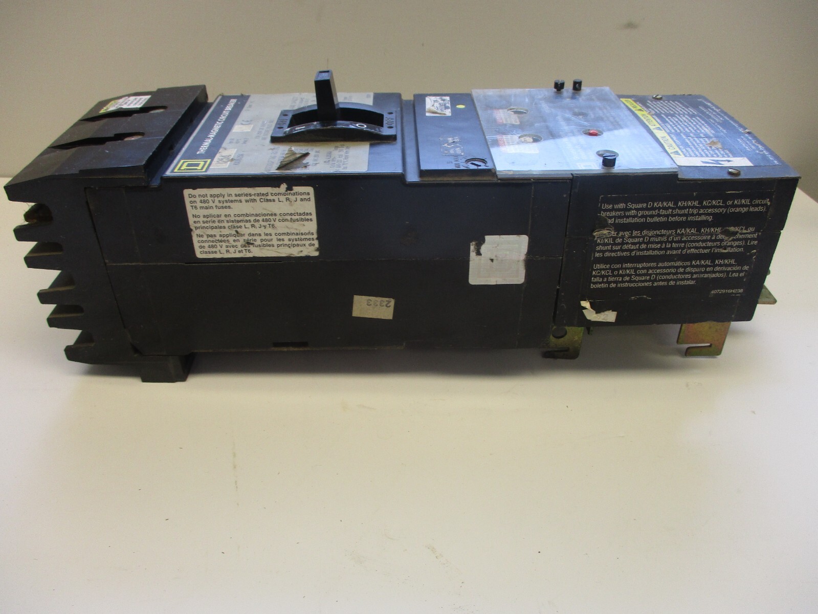 SQUARE D THER-MAG CIRCUIT BREAKER 125A KA36125G W/ GROUND FAULT MODULE GFM250KA