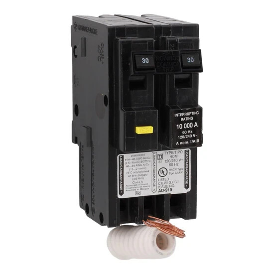 NEW Square D HOM230GFI GFCI Ground Fault Circuit Breaker 120/240 Volt 2P 30A