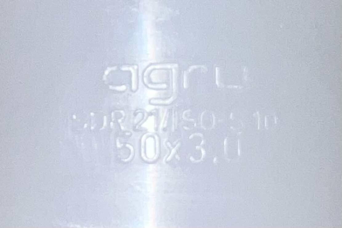 AGRU SDR 21 ISO S10 12/1 50 X 3.0 Piping Half Union PVDF/9