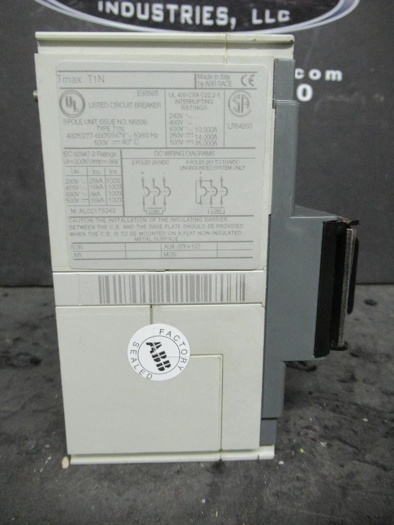 ABB BREAKER TMAX T1N 15 AMP 240/480/600 VAC 500 VDC 3 POLE * WARRANTY *