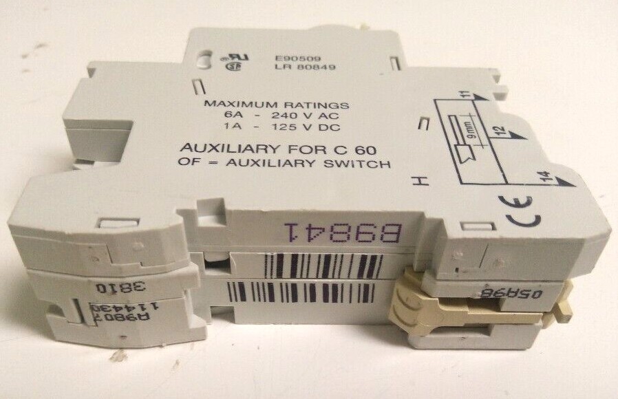 Merlin Gerin 24430 Multi 9 C60N Type C 6A 277V Circuit Breaker w/Auxillary 26925