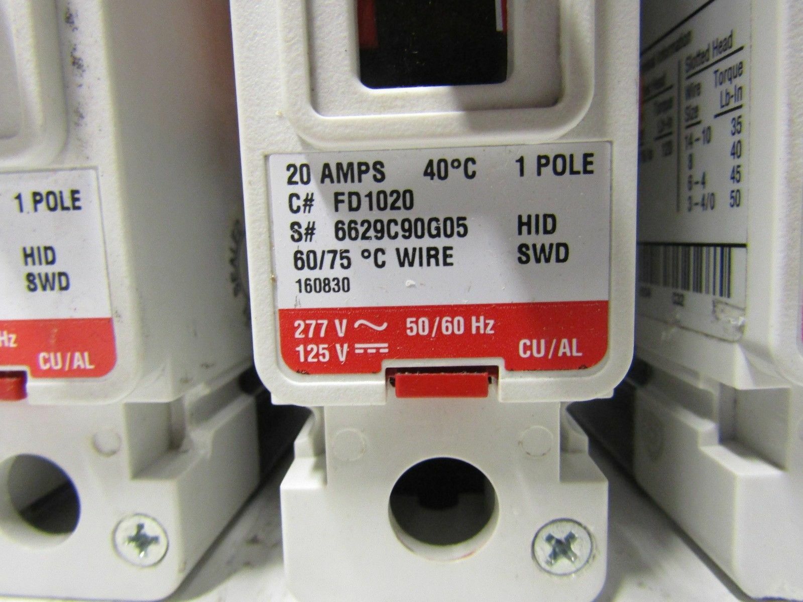 CUTLER HAMMER FD2040 INDUSTRIAL CIRCUIT BREAKER RED NO BOX