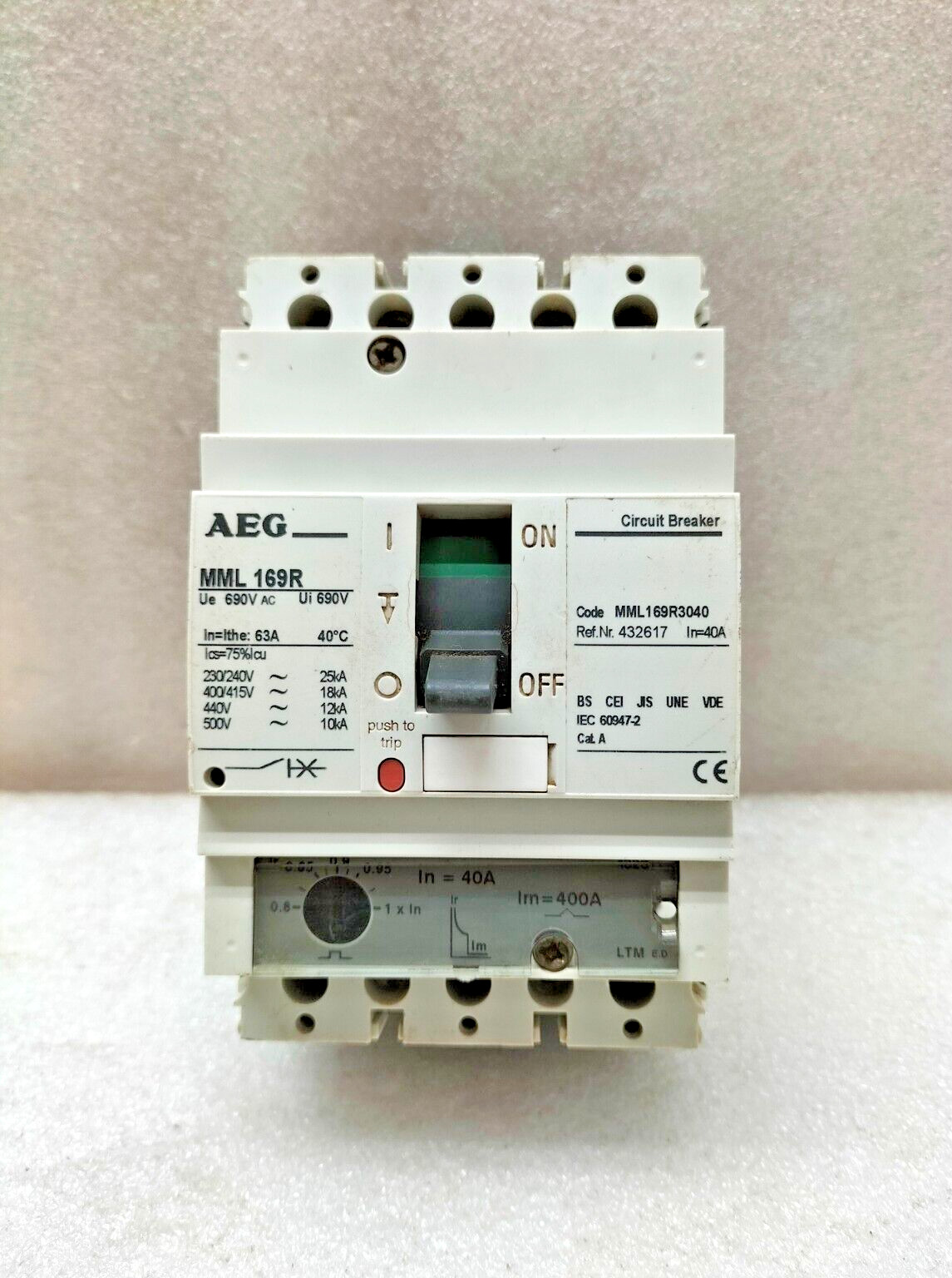 AEG MML 169R Circuit Breaker 40A