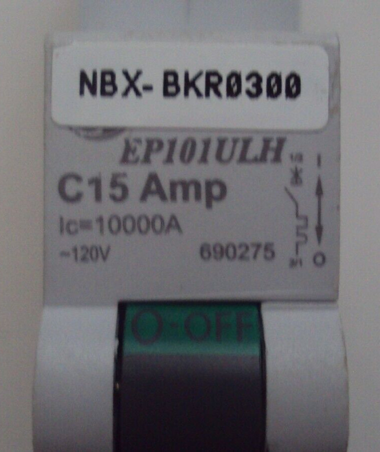 GENERAL ELECTRIC MINI CIRCUIT BREAKER EP101ULH P/N: 690275 C15 AMP 120V 1 POLE