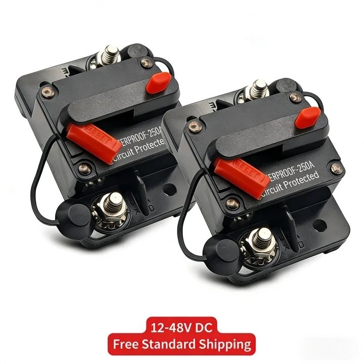 2Pcs 30A-300A Amp Waterproof Circuit Breaker Auto/Marine/Solar 12-48V DC