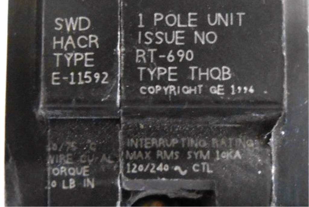 GENERAL ELECTRIC, CIRCUIT BREAKER, THQB1120, 20 AMPS, 1 POLE, LOT OF 3