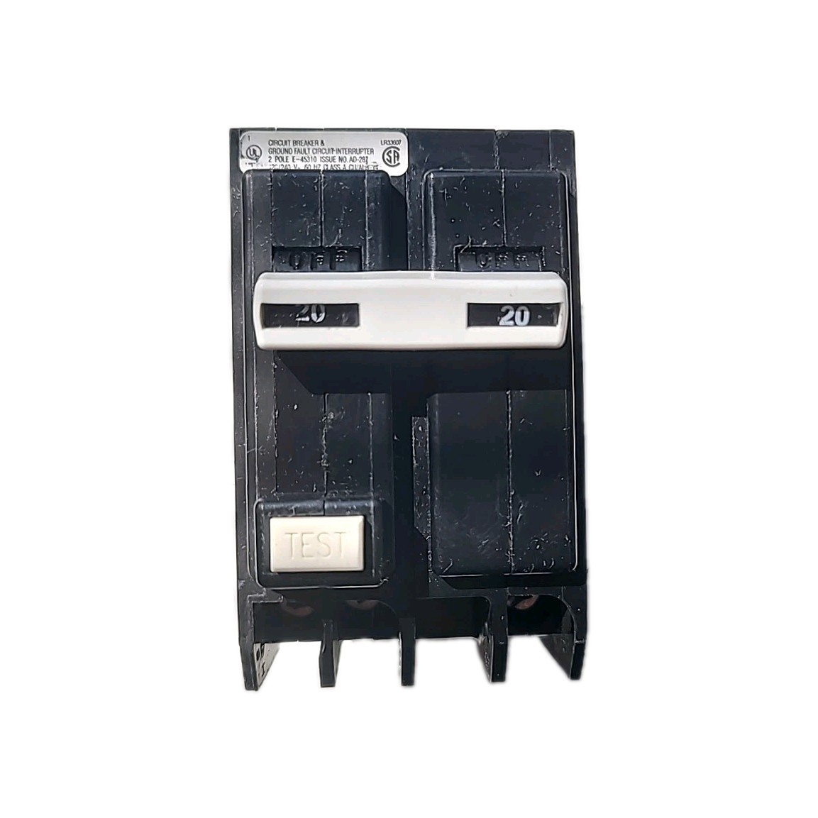 Eaton GFTCB220 20A 2-Pole GFCI Circuit Breaker with HAGF Plug-On Pigtail
