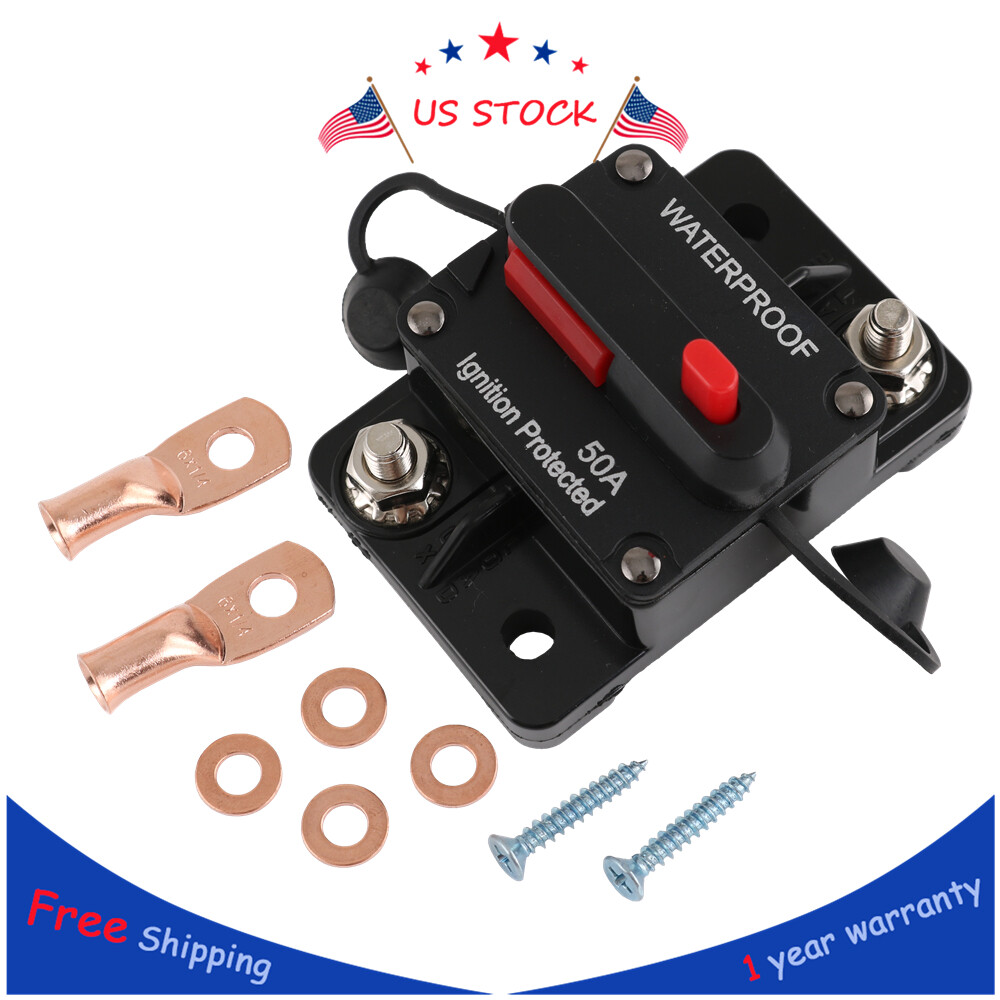 30A-300A Amp Circuit Breaker Audio Fuse 12V-48V DC Car Boat Manual Reset Switch