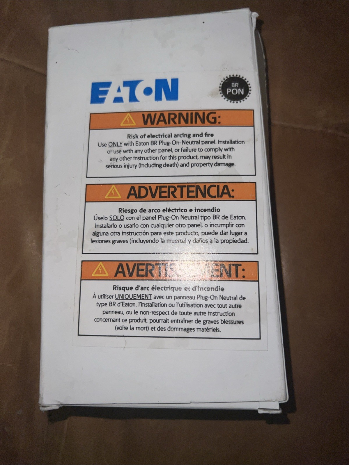 Eaton BRP115AF 15A ARC Fault Breaker Plug-On Neutral 120V Circuit Breaker