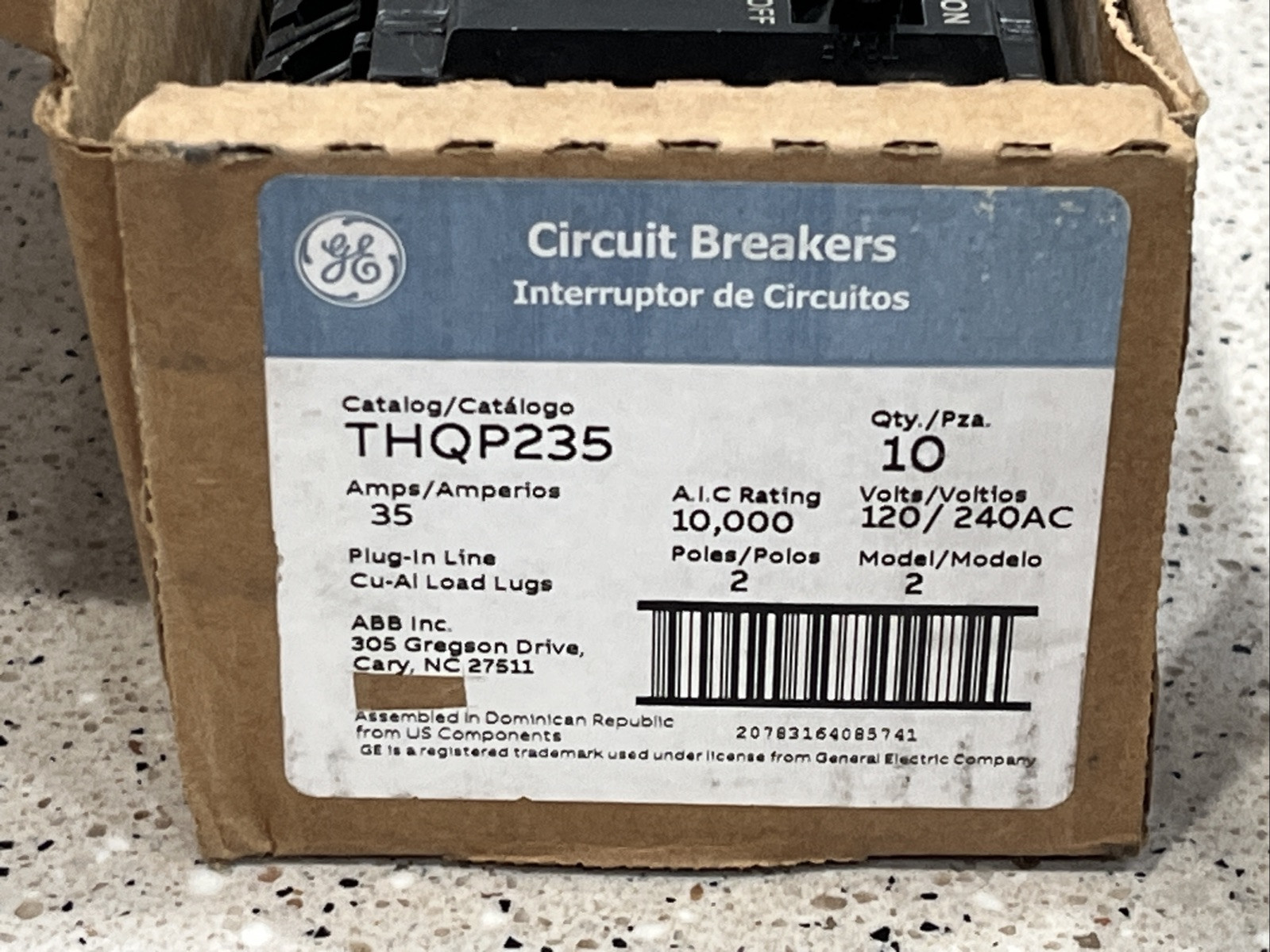 GE THQP235 (10 PACK) 2P 35A Circuit Breakers LOT OF 10 NEW IN BOX