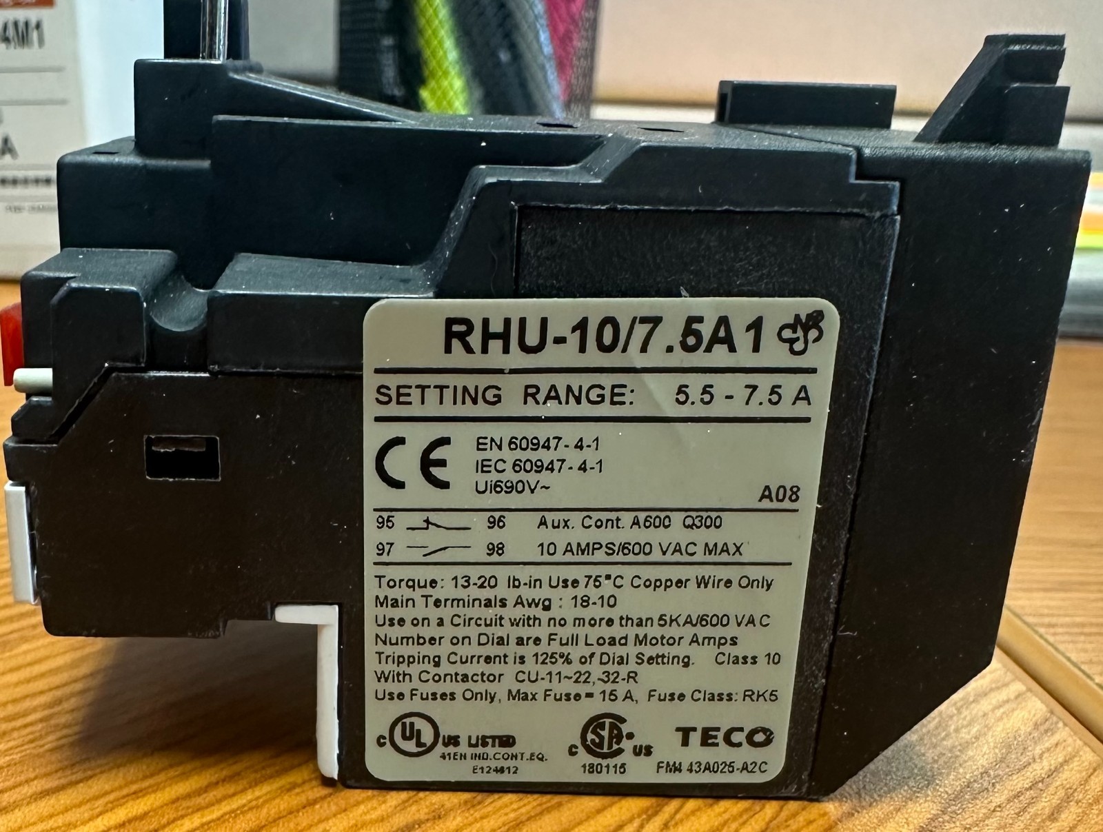 Teco Thermal Overload – RHU-10/4M1 – 3 Pole 2.9 – 4 Amp