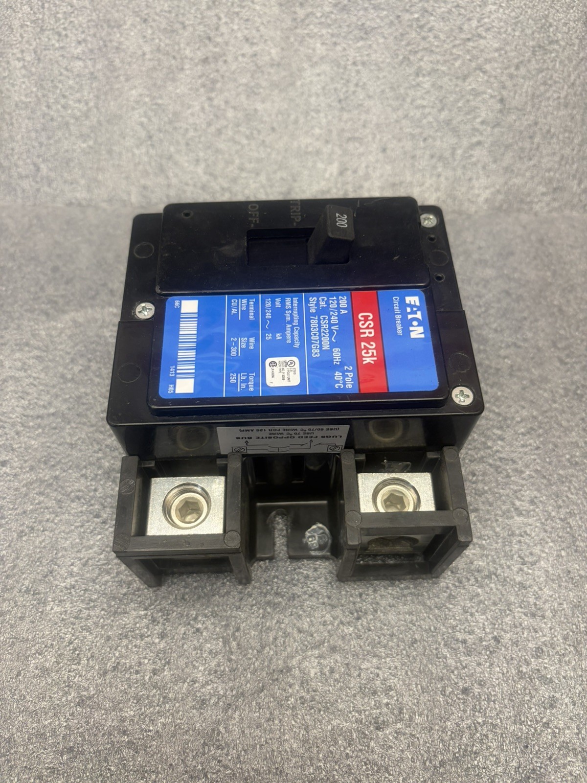 Eaton CSR2200N Circuit Breaker 200A 2-Pole 120/240V 60Hz 40C CSR 25k