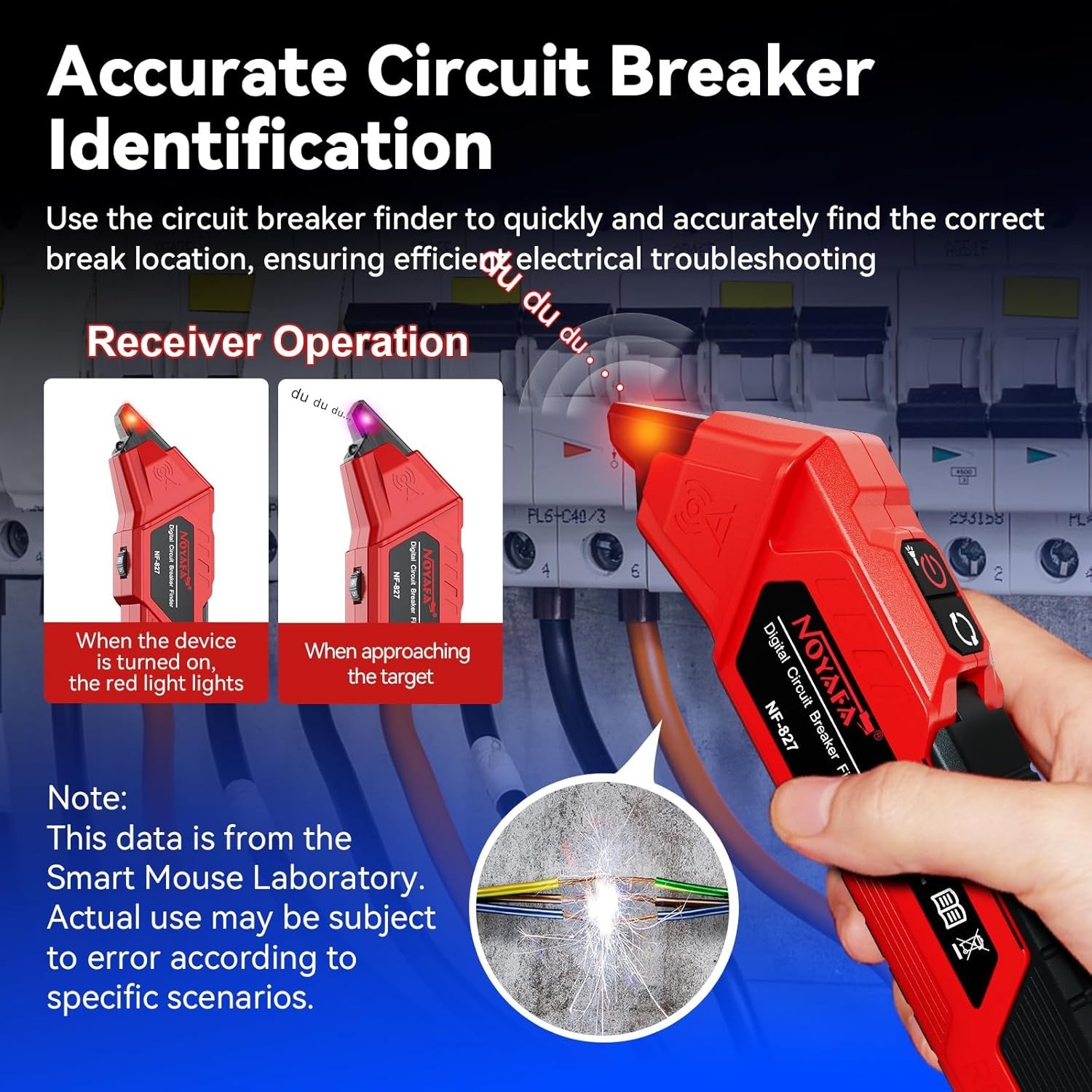 Circuit Breaker Finder Tool with Accessories GFCI Outlet Tester 90-120V AC
