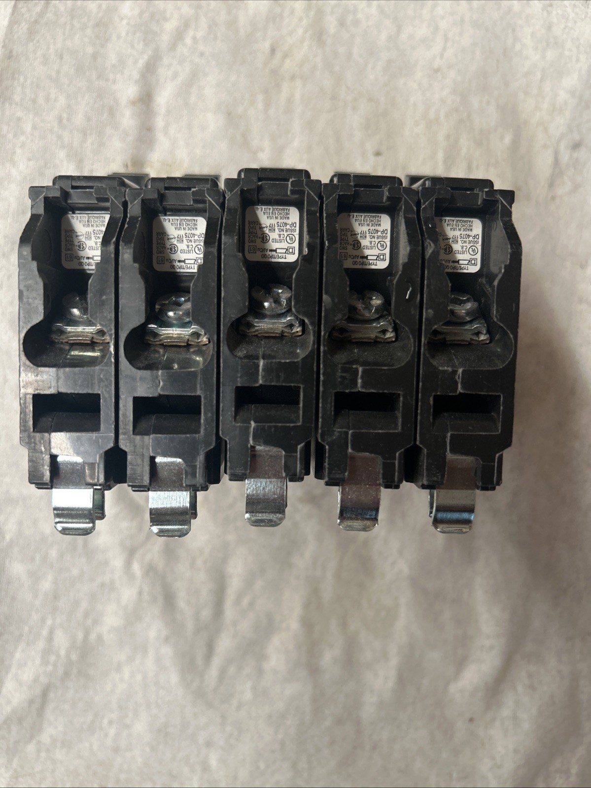 Lot of 5 Square D QO120 20A Circuit Breakers – New, No Box.